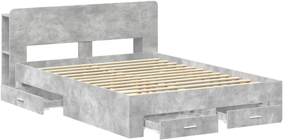 Lovos rėmas su saugojimu Betono pilka 150 x 200 cm