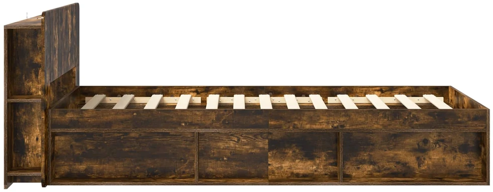 Lova Lovos rėmas su saugojimu Dūminio ąžuolo 75 x 190 cm