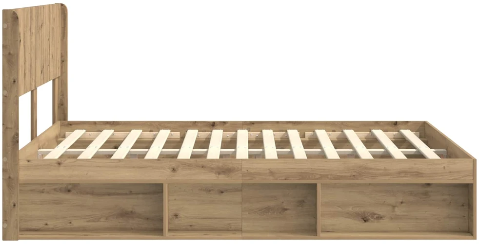 Lovos rėmas su saugojimu ir nugara Artisano ąžuolo 150 x 200 cm