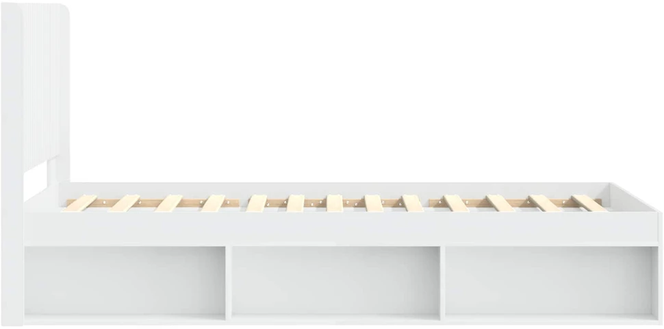 Lova Lovos rėmas su saugojimu ir nugara Balta 90 x 200 cm