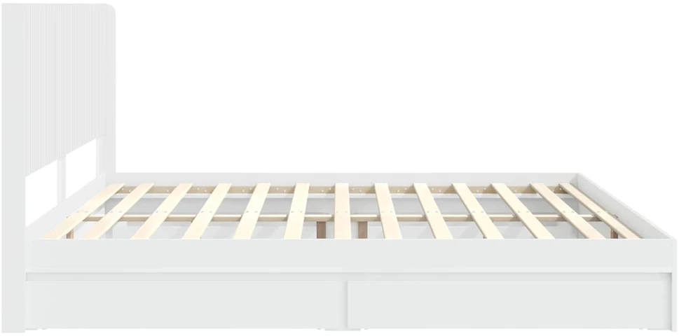 Lovos rėmas su saugojimu ir nugara Balta 180 x 200 cm