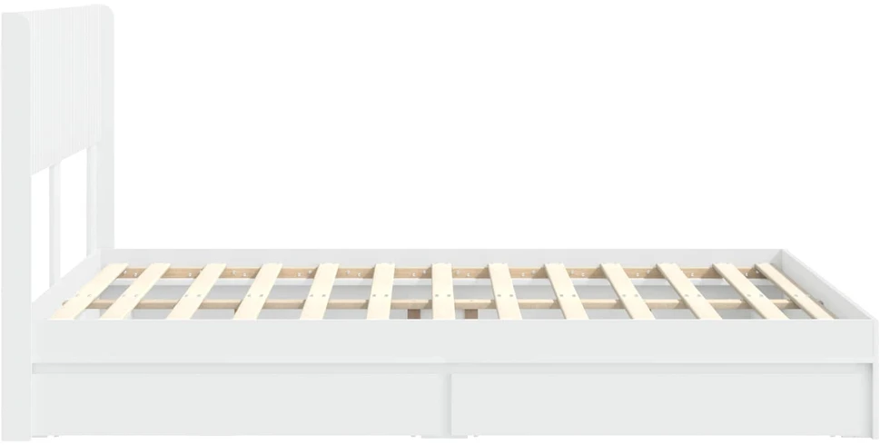 Lovos rėmas su saugojimu ir nugara Balta 160 x 200 cm