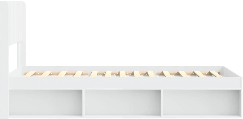 Lova Lovos rėmas su saugojimu ir nugara Balta 100 x 200 cm