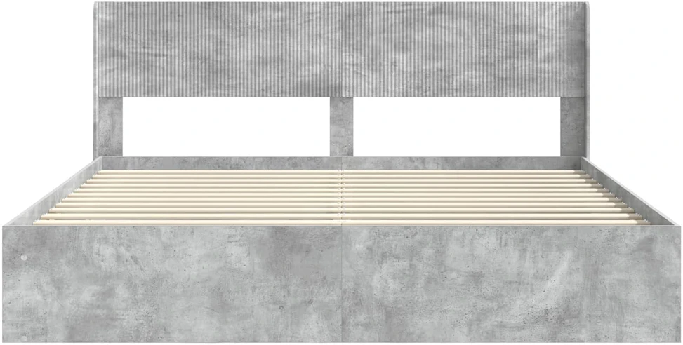 Lovos rėmas su saugojimu ir nugara Betono pilka 180 x 200 cm
