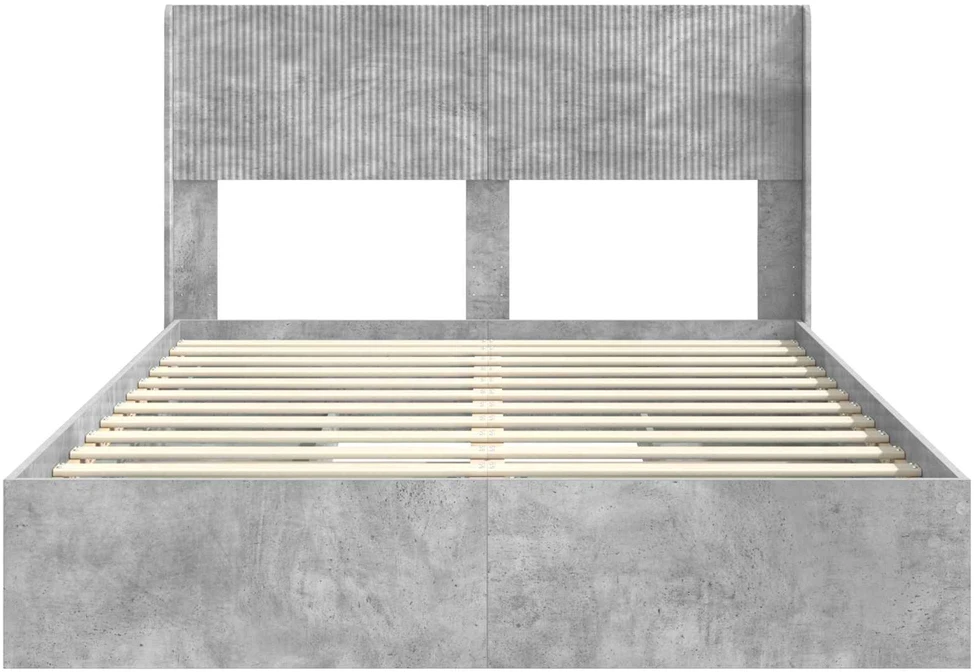 Lovos rėmas su saugojimu ir nugara Betono pilka 150 x 200 cm