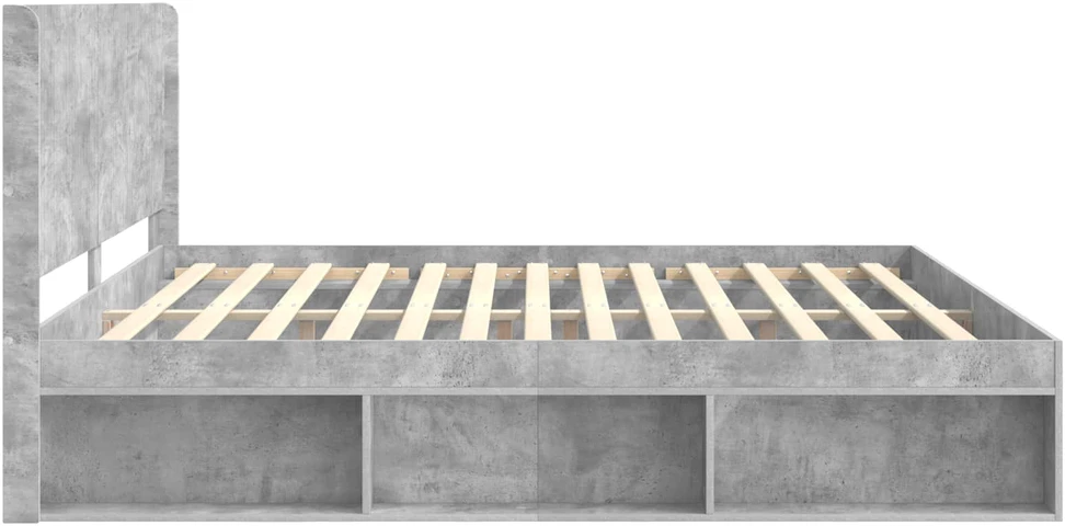 Lovos rėmas su saugojimu ir nugara Betono pilka 180 x 200 cm