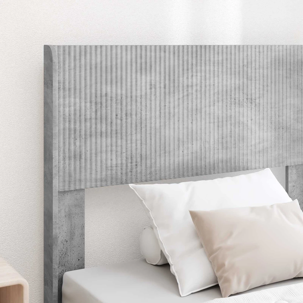 Lova Lovos rėmas su saugojimu ir nugara Betono pilka 75 x 190 cm