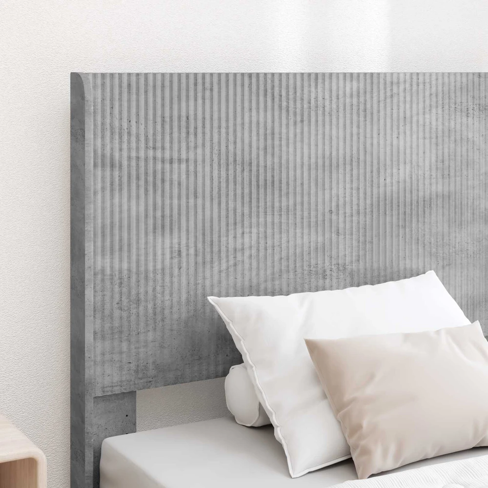 Lova Lovos rėmas su saugojimu ir nugara Betono pilka 90 x 190 cm