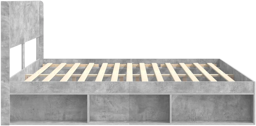 Lovos rėmas su saugojimu ir nugara Betono pilka 180 x 200 cm