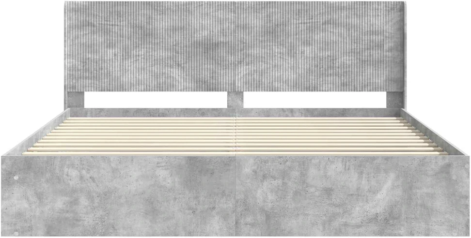 Lovos rėmas su saugojimu ir nugara Betono pilka 180 x 200 cm