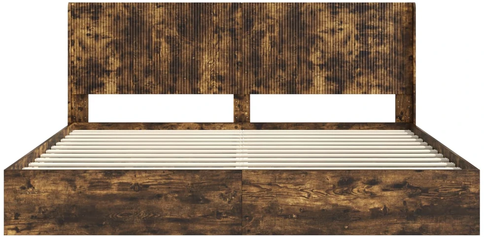 Lovos rėmas su saugojimu ir nugara Dūminio ąžuolo 180 x 200 cm