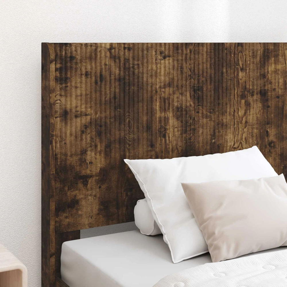 Lova Lovos rėmas su saugojimu ir nugara Dūminio ąžuolo 90 x 200 cm