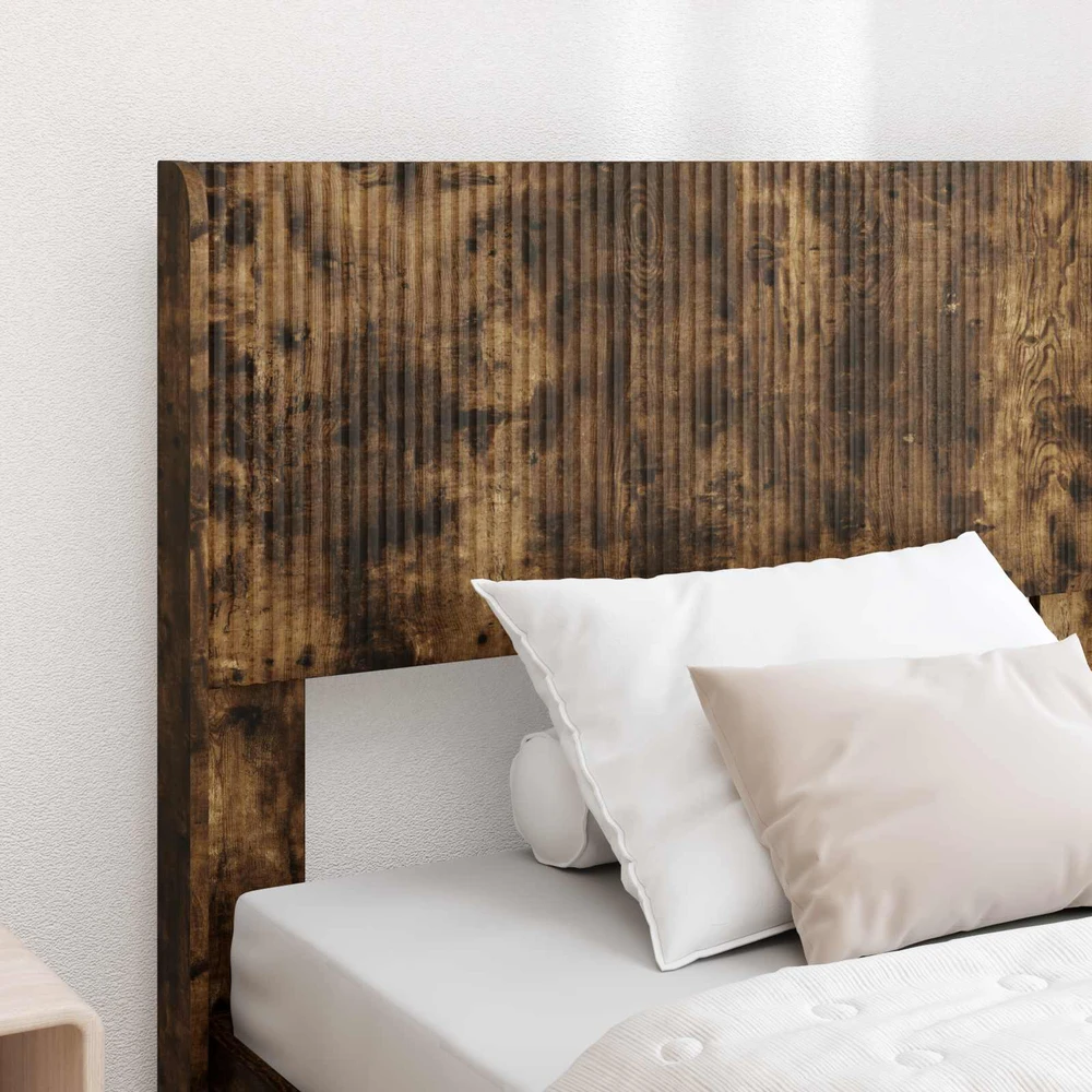 Lova Lovos rėmas su saugojimu ir nugara Dūminio ąžuolo 90 x 200 cm