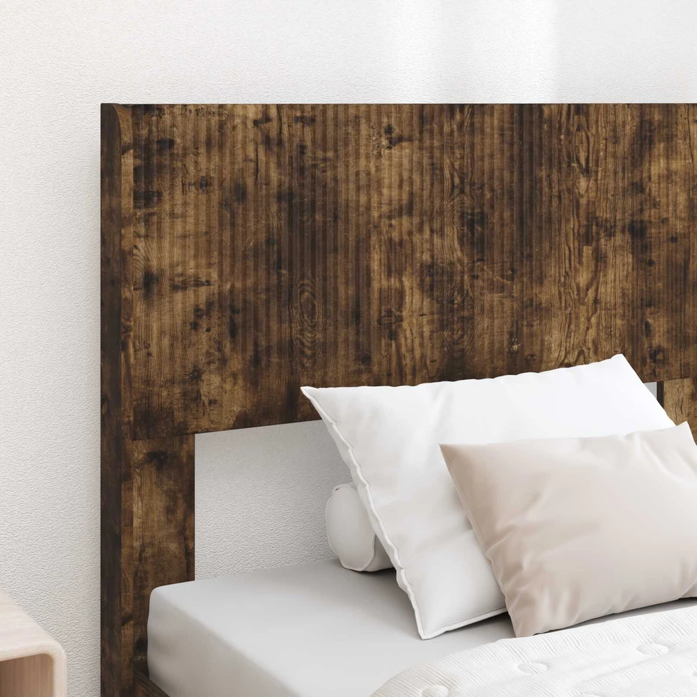 Lova Lovos rėmas su saugojimu ir nugara Dūminio ąžuolo 90 x 200 cm