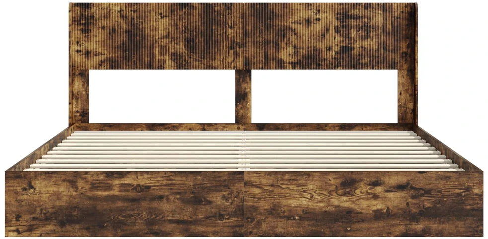 Lovos rėmas su saugojimu ir nugara Dūminio ąžuolo 180 x 200 cm