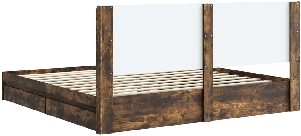 Lovos rėmas su saugojimu ir nugara Dūminio ąžuolo 180 x 200 cm