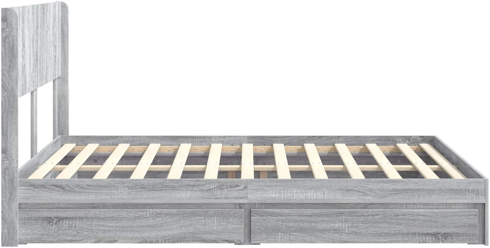 Lovos rėmas su saugojimu ir nugara Pilka Sonoma 150 x 200 cm