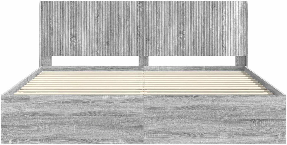 Lovos rėmas su saugojimu ir nugara Pilka Sonoma 180 x 200 cm