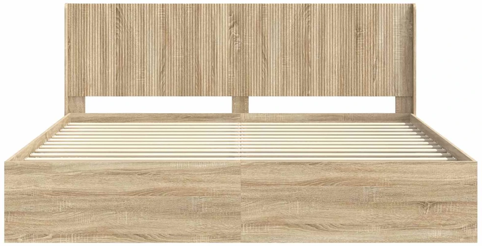 Lovos rėmas su saugojimu ir nugara Sonoma ąžuolas 180 x 200 cm