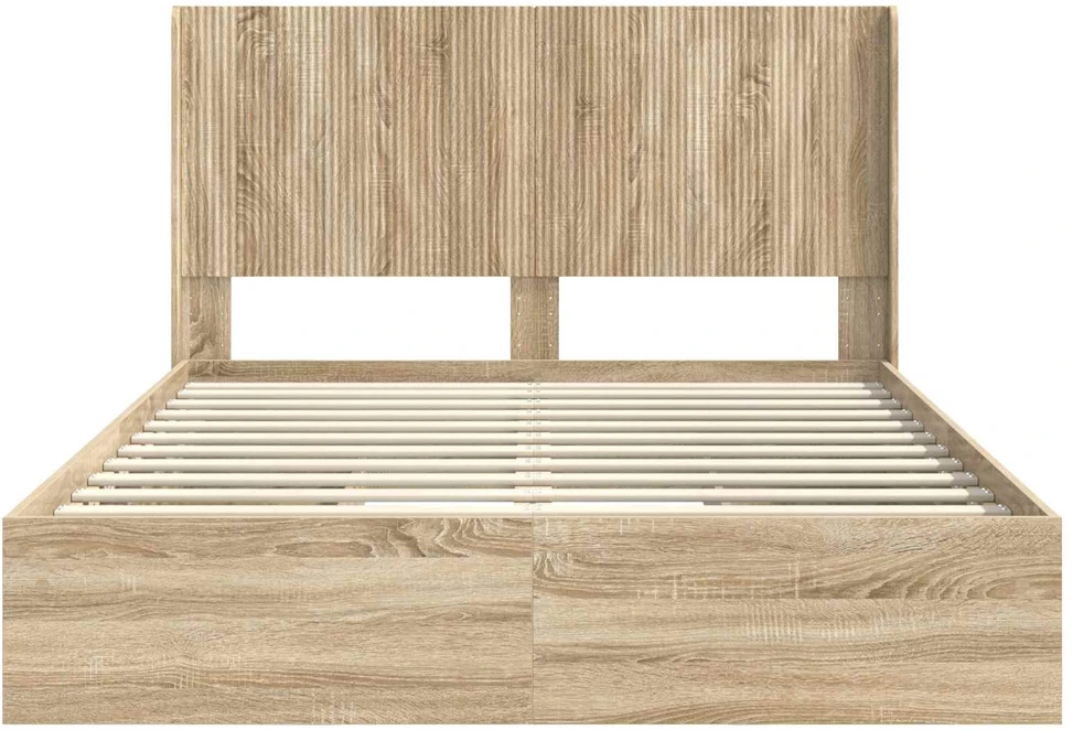 Lovos rėmas su saugojimu ir nugara Sonoma ąžuolas 160 x 200 cm