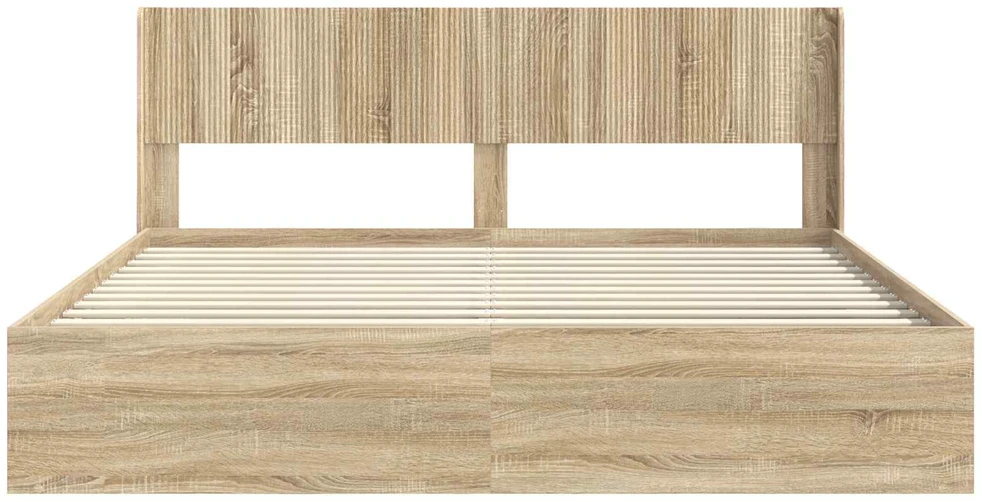 Lovos rėmas su saugojimu ir nugara Sonoma ąžuolas 180 x 200 cm