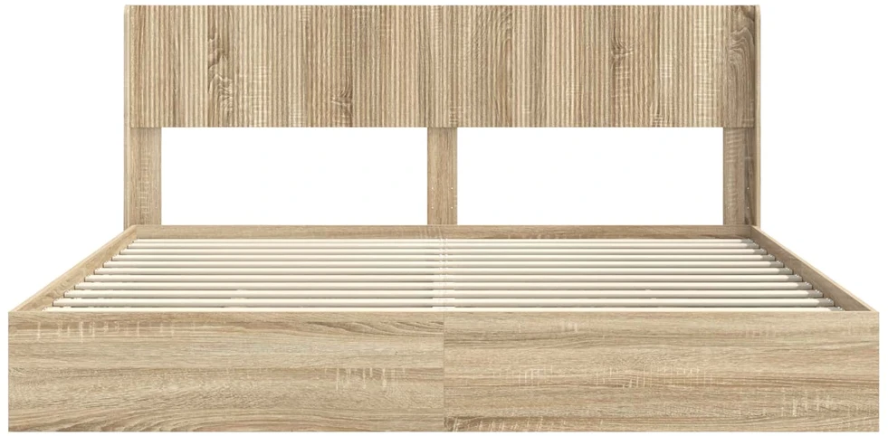 Lovos rėmas su saugojimu ir nugara Sonoma ąžuolas 180 x 200 cm
