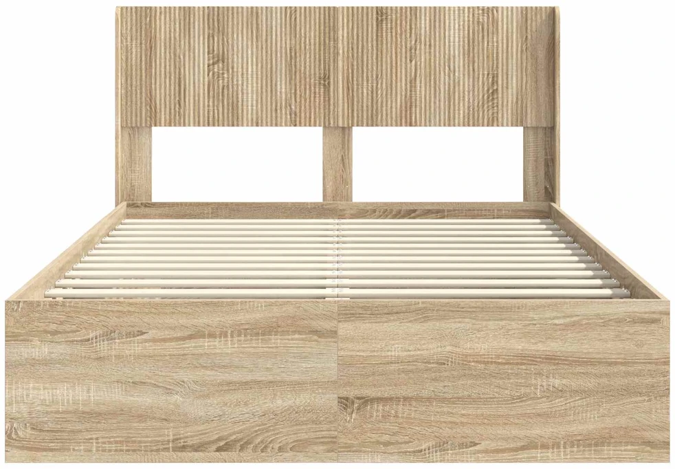 Lovos rėmas su saugojimu ir nugara Sonoma ąžuolas 160 x 200 cm