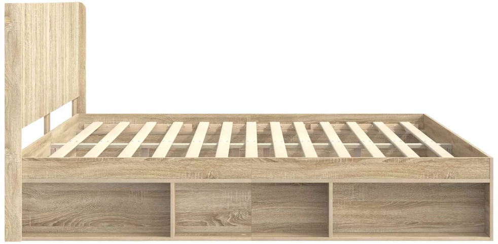 Lovos rėmas su saugojimu ir nugara Sonoma ąžuolas 180 x 200 cm