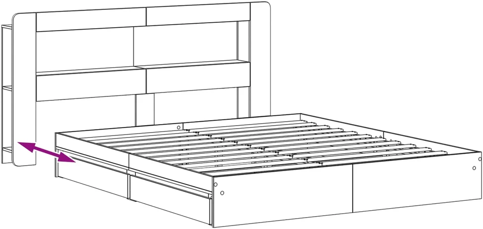 Lovos rėmas su saugojimu Juoda 200 x 200 cm Apdirbta mediena