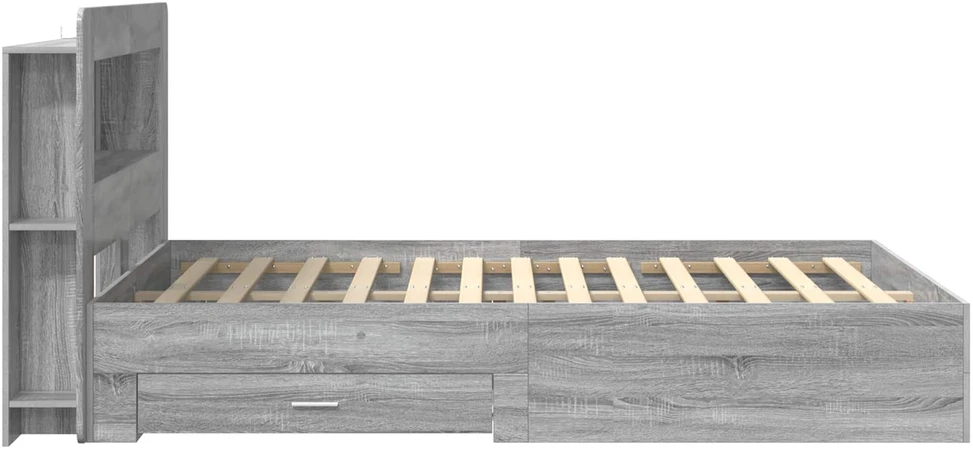 Lovos rėmas su saugojimu Pilka Sonoma 160 x 200 cm