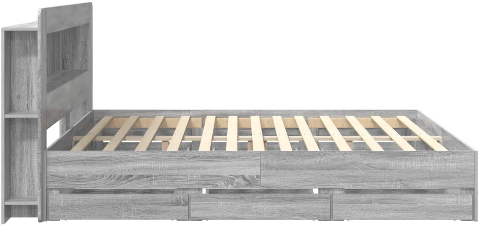 Lovos rėmas su saugojimu ir nugara Pilka Sonoma 180 x 200 cm