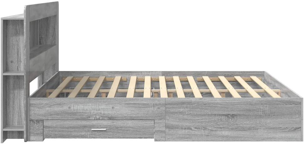 Lovos rėmas su saugojimu Pilka Sonoma 200 x 200 cm