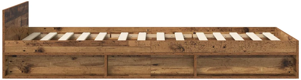 Lova Lovos rėmas su saugojimu Sendintos medienos 80 x 200 cm