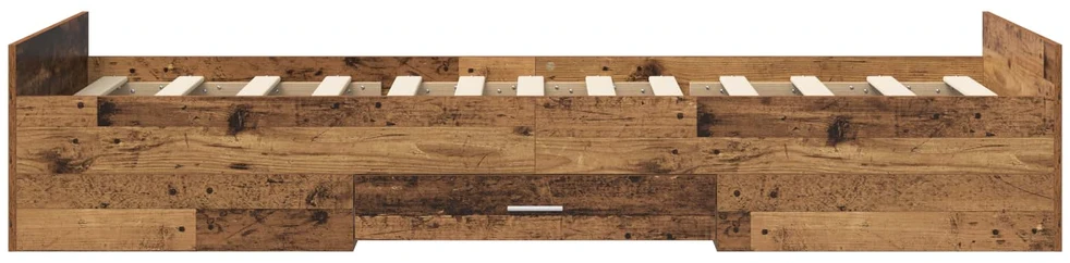 Lova Lovos rėmas su saugojimu Sendintos medienos 80 x 200 cm