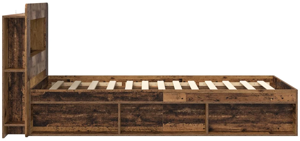 Lova Lovos rėmas su saugojimu Sendintos medienos 80 x 200 cm