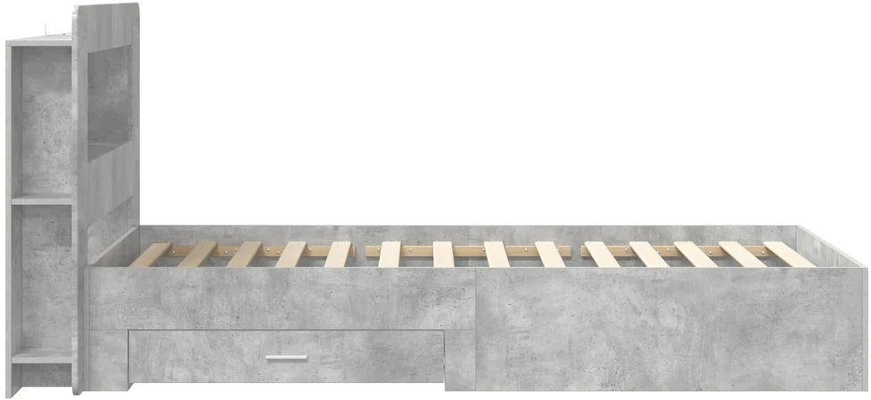 Lova Lovos rėmas su saugojimu su galvūgalio Betono pilka 75 x 190 cm