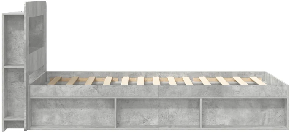 Lova Lovos rėmas su saugojimu su galvūgalio Betono pilka 80 x 200 cm