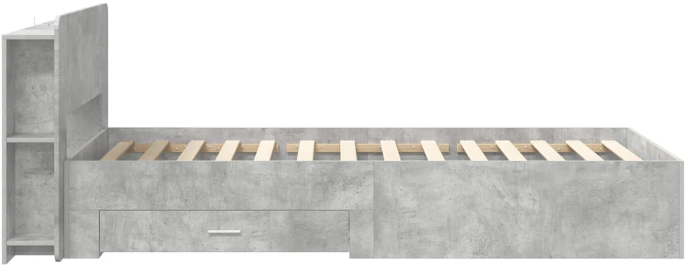 Lova Lovos rėmas su saugojimu su galvūgalio Betono pilka 80 x 200 cm