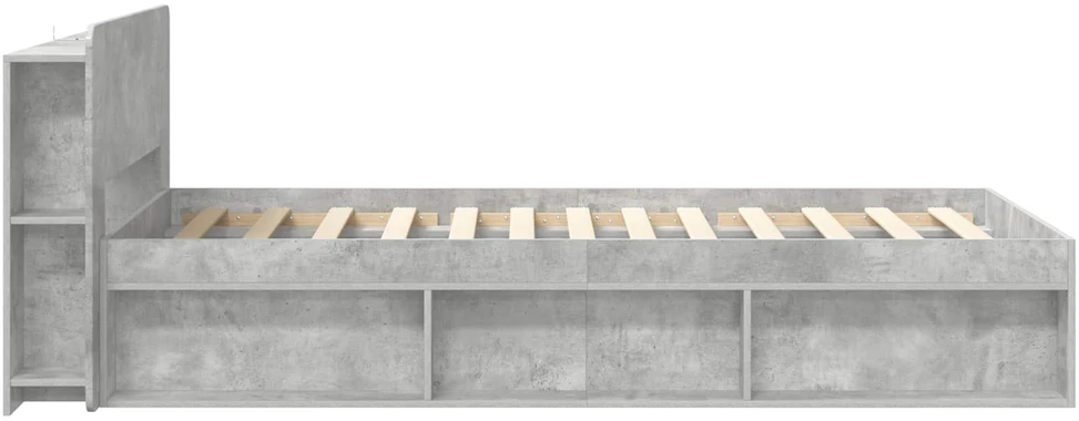 Lova Lovos rėmas su saugojimu su galvūgalio Betono pilka 90 x 200 cm