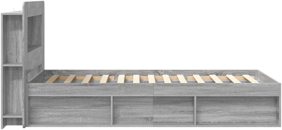Lova Lovos rėmas su saugojimu su galvūgalio Pilka Sonoma 75 x 190 cm