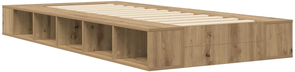 Lova Lovos rėmas su saugojimu su lentyna Artisano ąžuolo 80 x 200 cm