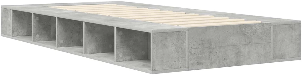 Lova Lovos rėmas su saugojimu su lentyna Betono pilka 80 x 200 cm