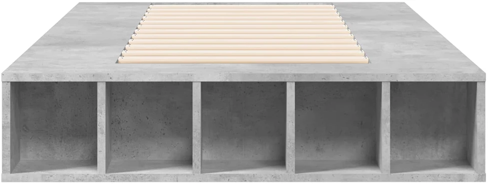 Lova Lovos rėmas su saugojimu su lentyna Betono pilka 80 x 200 cm
