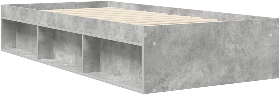 Lova Lovos rėmas su saugojimu su lentyna Betono pilka 80 x 200 cm