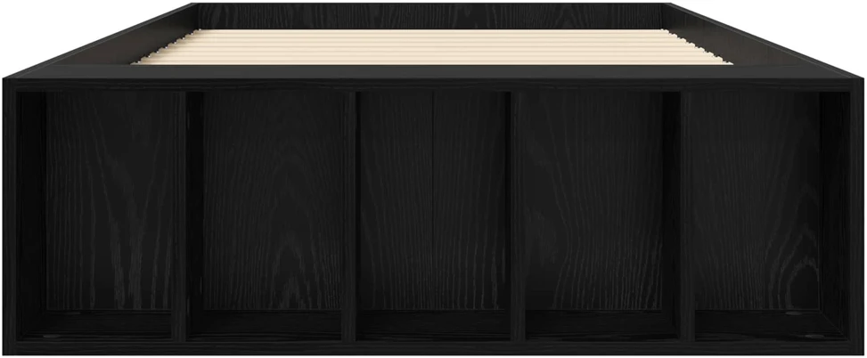 Lova Lovos rėmas su saugojimu su lentyna Juodojo ąžuolo 80 x 200 cm
