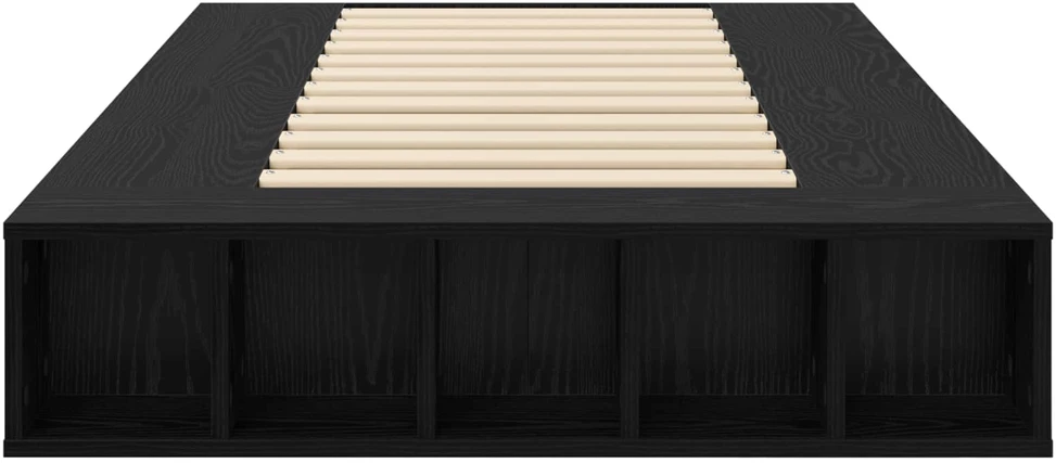 Lova Lovos rėmas su saugojimu su lentyna Juodojo ąžuolo 80 x 200 cm
