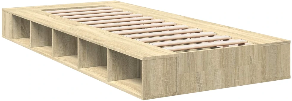 Lova Lovos rėmas su saugojimu su lentyna Sonoma ąžuolas 80 x 200 cm