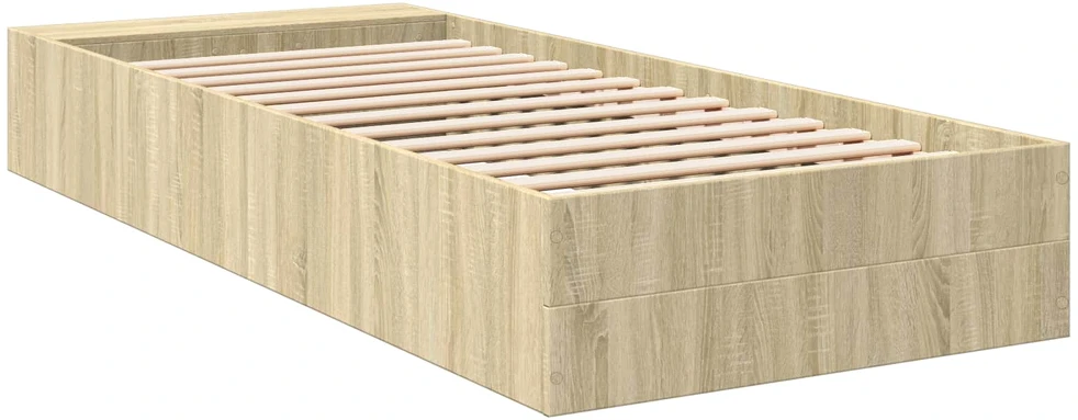 Lova Lovos rėmas su saugojimu su lentyna Sonoma ąžuolas 80 x 200 cm