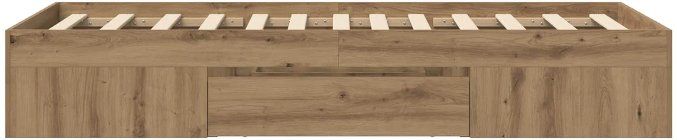 Lova Lovos rėmas su saugojimu su stalčių Artisano ąžuolo 80 x 200 cm