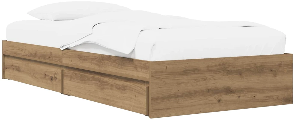 Lova Lovos rėmas su saugojimu su stalčių Artisano ąžuolo 80 x 200 cm